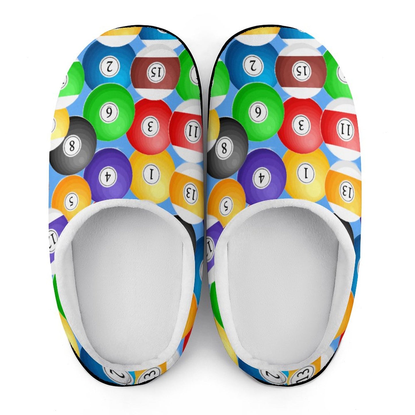 Pool Balls Cotton Women's Slippers – Comfortable Indoor House Slippers