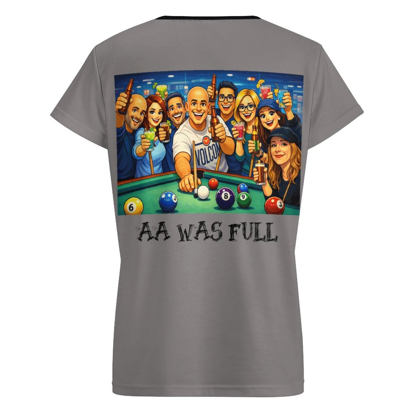 "AA Was Full" Women’s V-Neck Short Sleeve Performance T-Shirt – Soft Stretch Everyday Essential