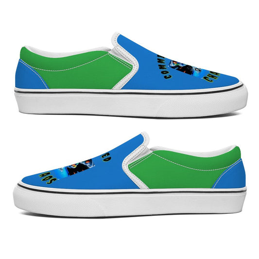 Committed to Chaos -Unisex Slip-On Canvas Sneakers – Lightweight Comfort with Bold Personality