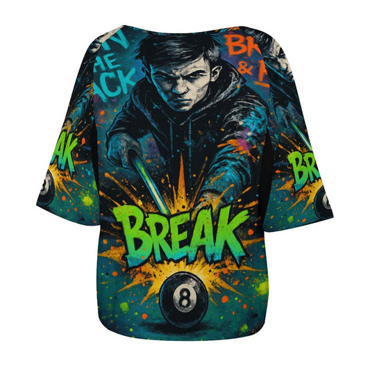 Chalked Up Women’s Off the Shoulder Half-Sleeve T-shirt