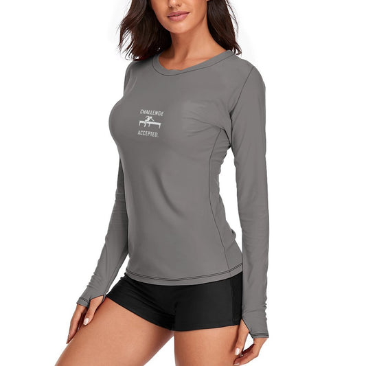 Women's Long Sleeve Sun Protection Shirt-UPF 40 UV Rash Guard for Hiking(All-over Printing)