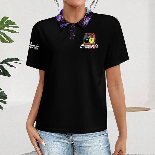 Cuephoria - Button-Down Polo Shirt for Women