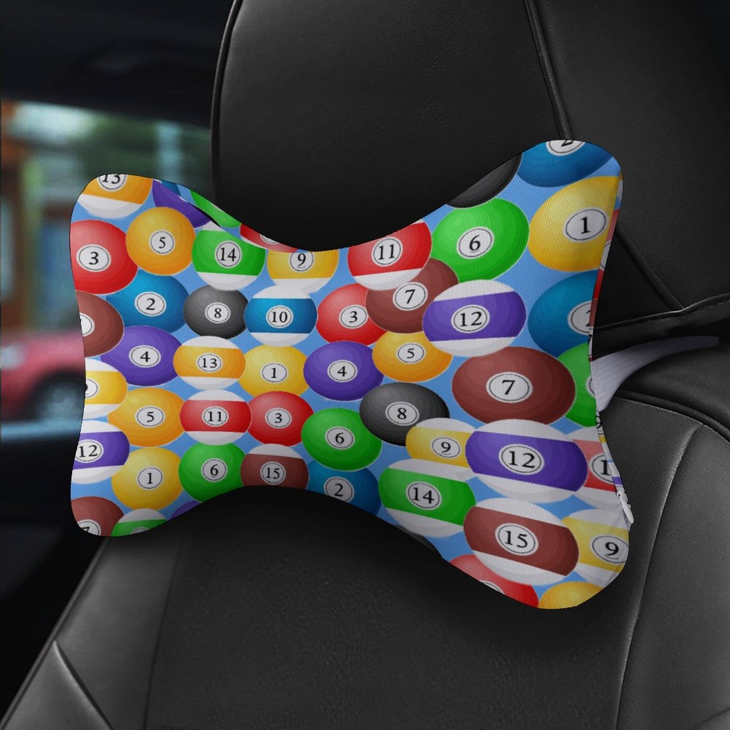 Poolball Car Headrest Pillow Set – Memory Foam Neck Support Cushions (2PCS)