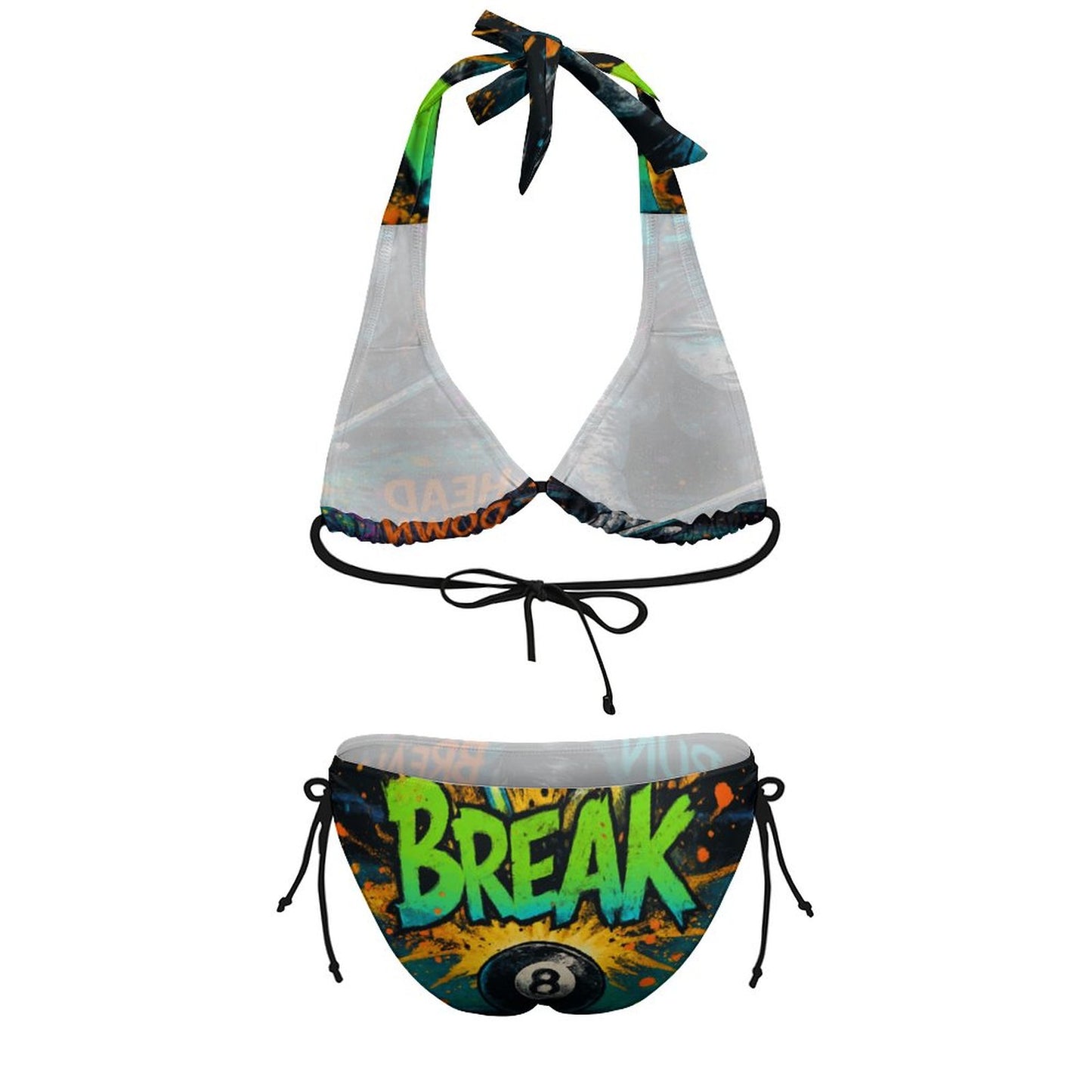 Chalked Up Two Piece Halter Swimsuit