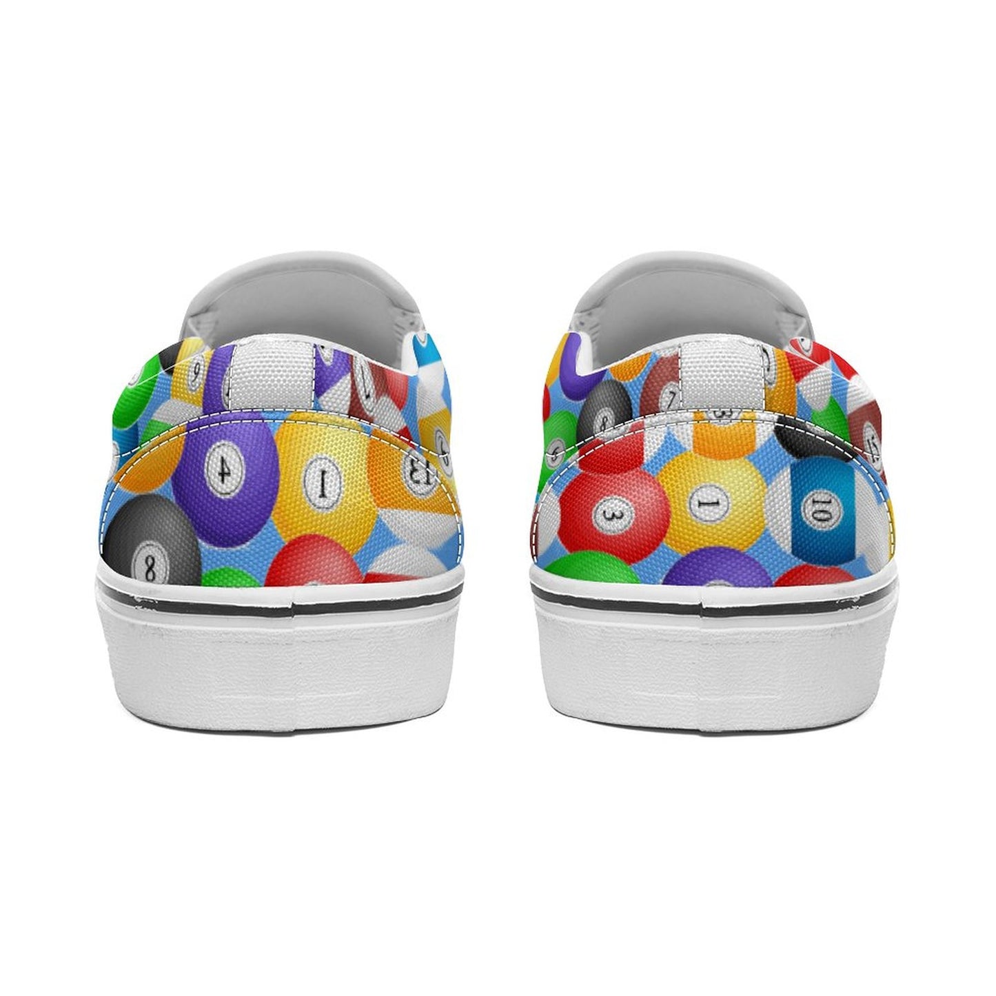 Pool Balls Slip-On Canvas Shoes – Casual Billiards Sneakers