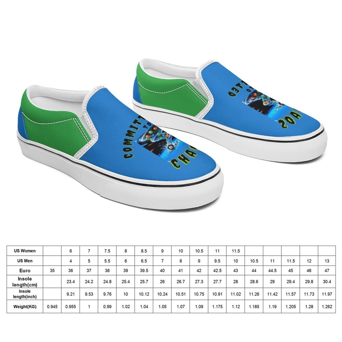 Committed to Chaos -Unisex Slip-On Canvas Sneakers – Lightweight Comfort with Bold Personality