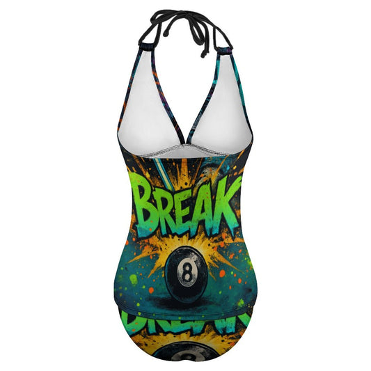 Chalked Up – Women’s Halter Tankini Swimsuit | “Head Down / Stay Sharp” Edition
