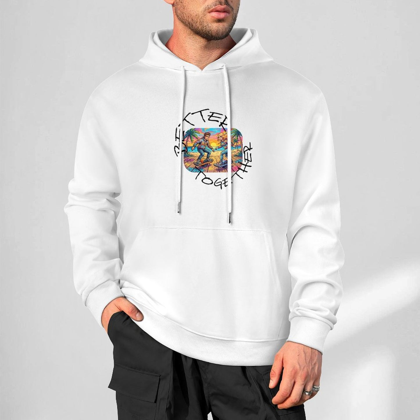 One  Wheel Love.  Cotton Hoodie with Pocket