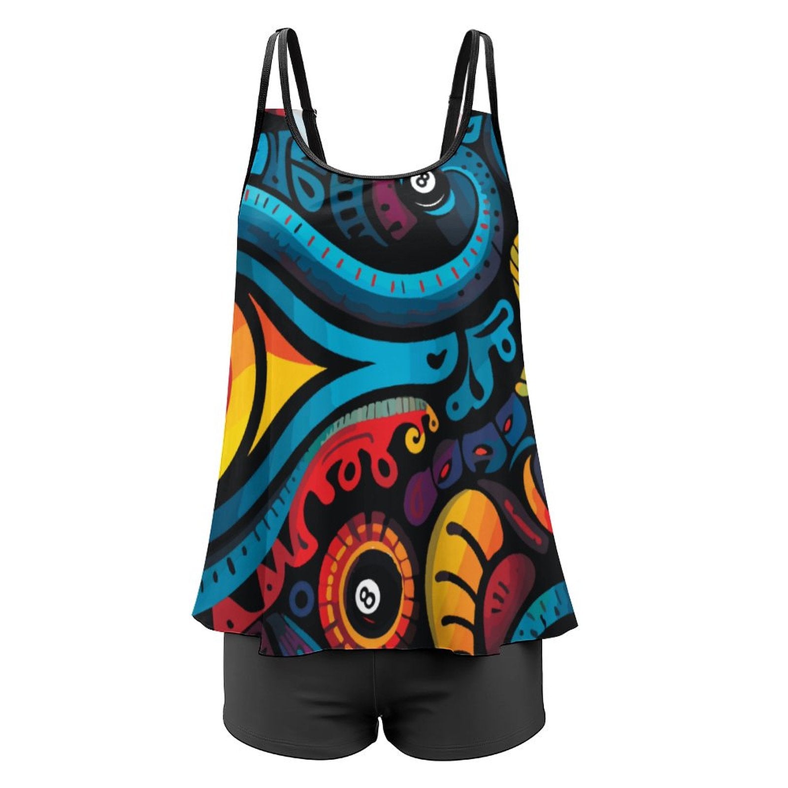 Tankini Two Piece Swimsuit(All-Over Printing on the Top)