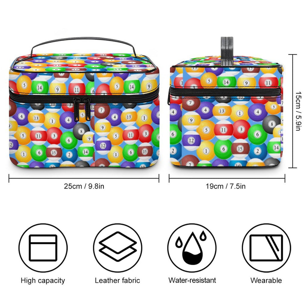 Pool Balls Collection:  Make-up bag with Pool Ball Pattern