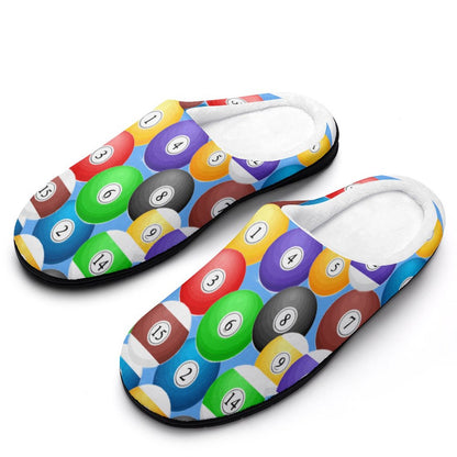 Pool Balls Cotton Women's Slippers – Comfortable Indoor House Slippers