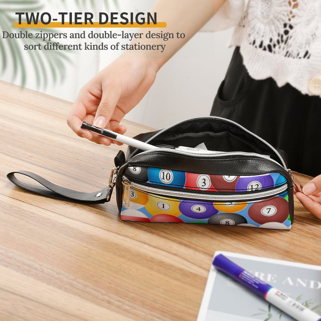 Pool Balls Collection: Versatile Cosmetic Bag & Pencil Case Pouch