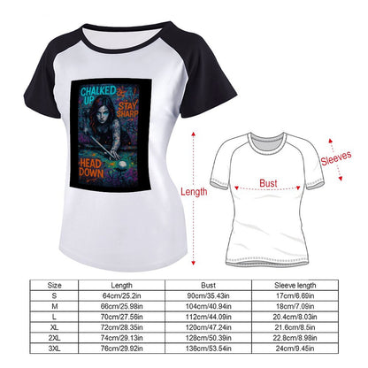 Chalked Up – Women’s Pool Player Graphic Raglan Tee