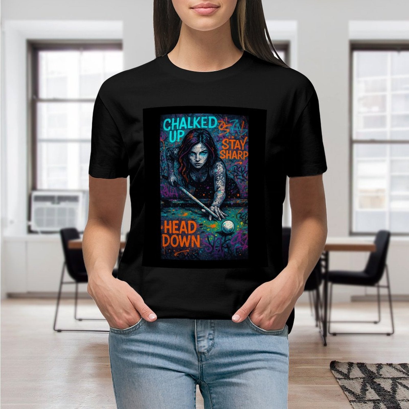 Chalked Up Women's Graphic Tees - Front and Back Graphic