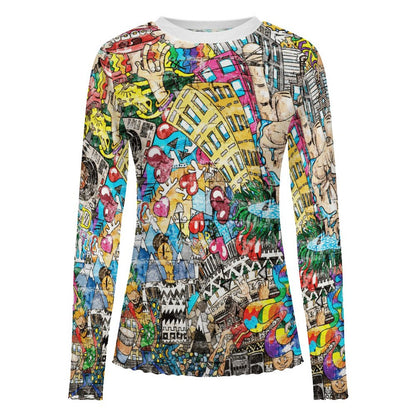 Busy City Long Sleeve Mesh T-Shirt