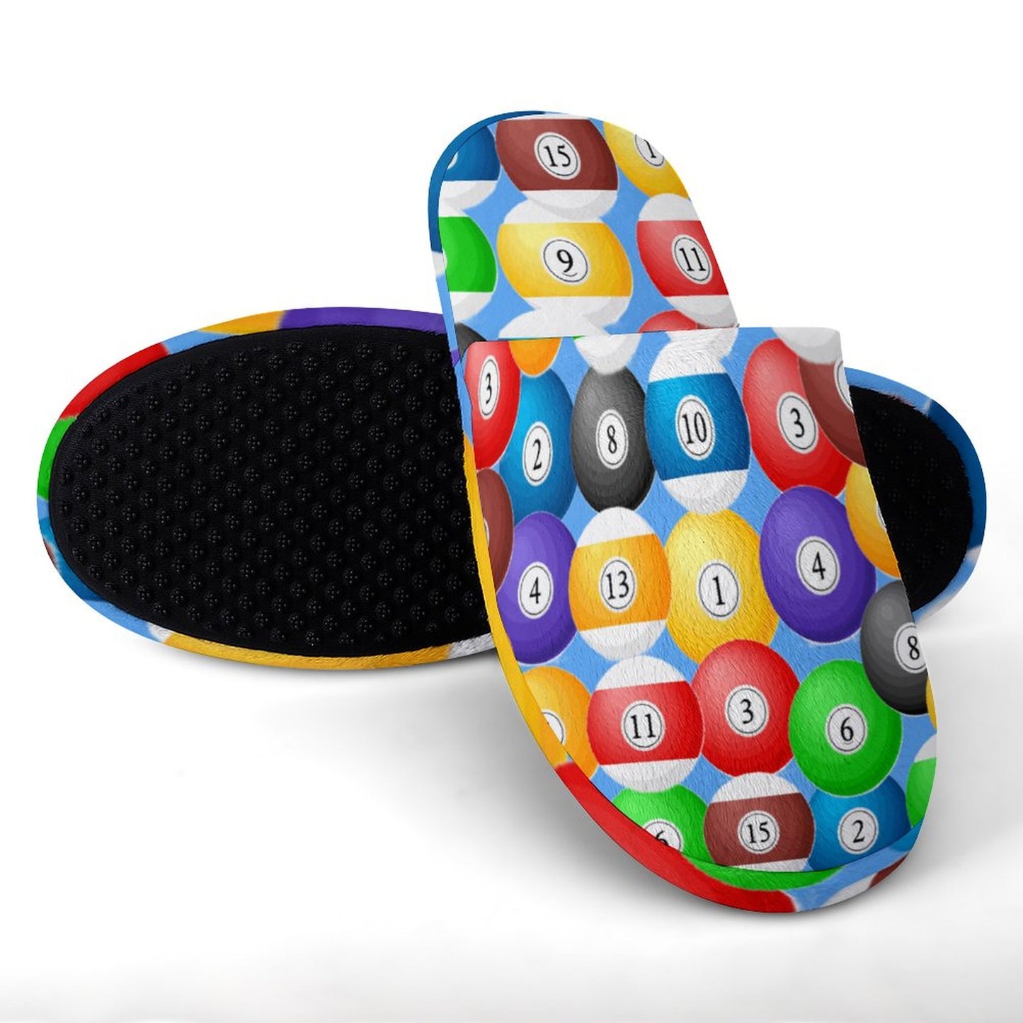 Pool Balls Collection: Men's Flannel Cotton Slippers