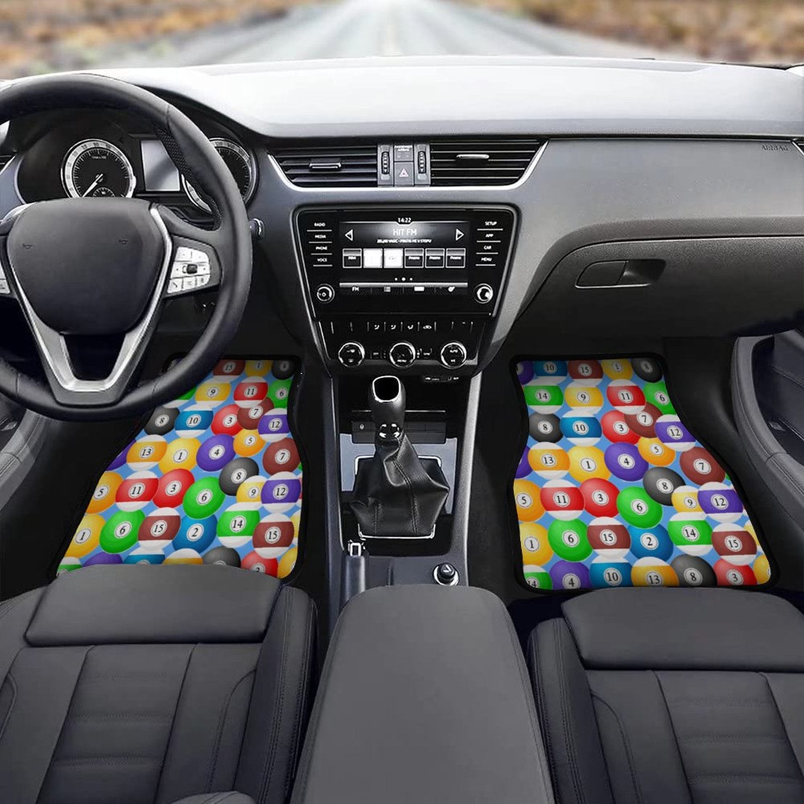 Poolball Car Floor Mat Set (4-Piece) – Anti-Slip Interior Protection Mats (Set of 4)