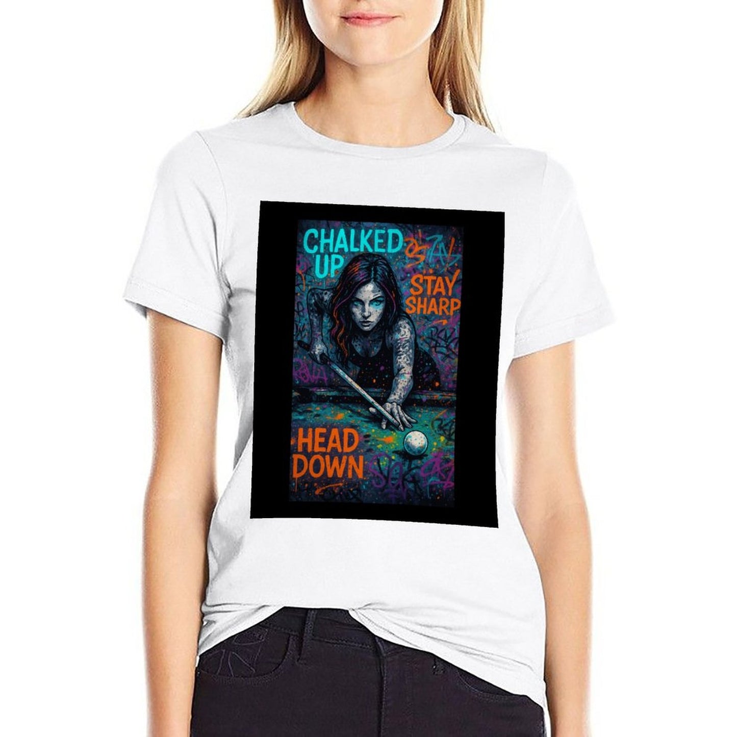 Chalked Up – Women’s Front Print Graphic T-Shirt