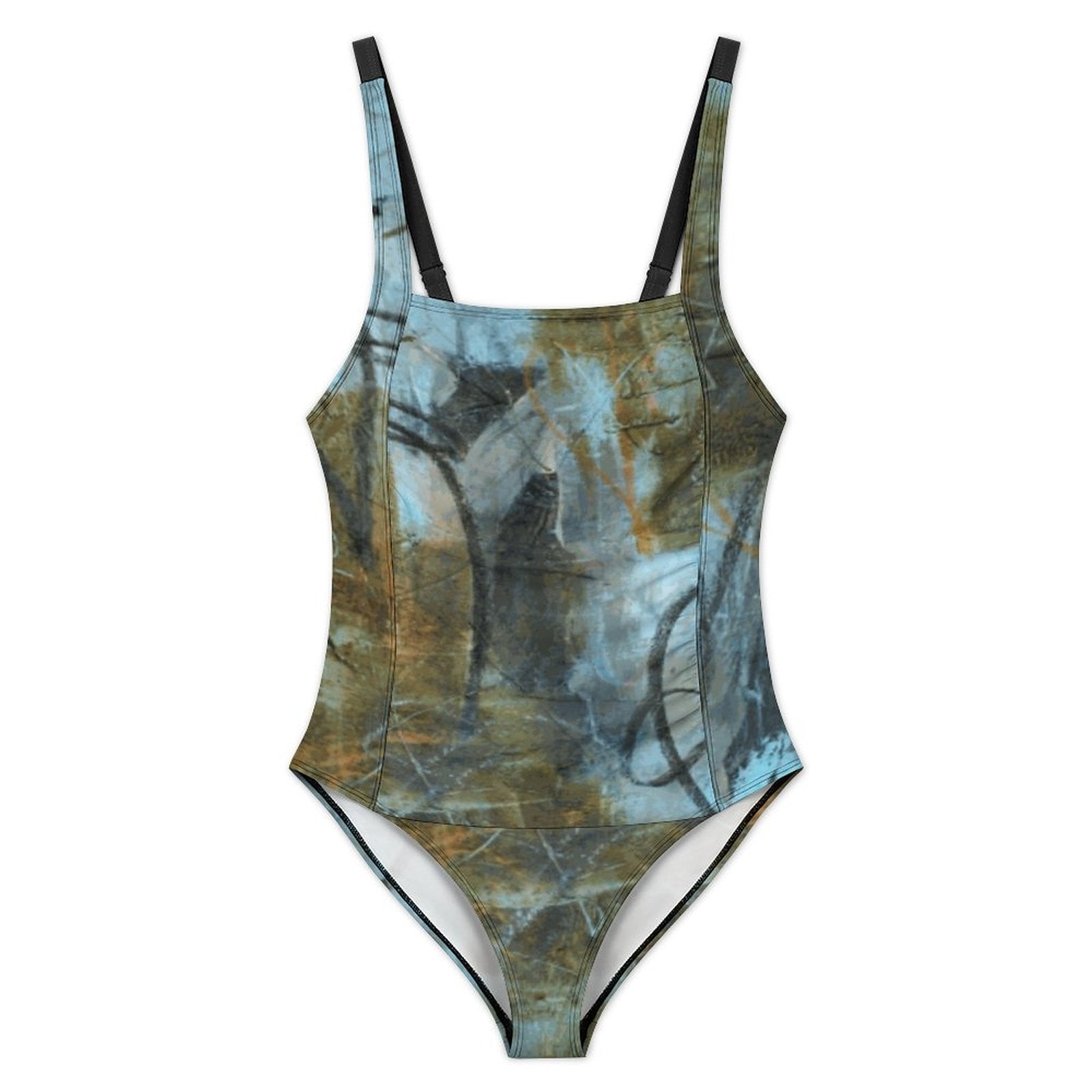 195gsm Square Neck One Piece Swimsuit(All-Over Printing)