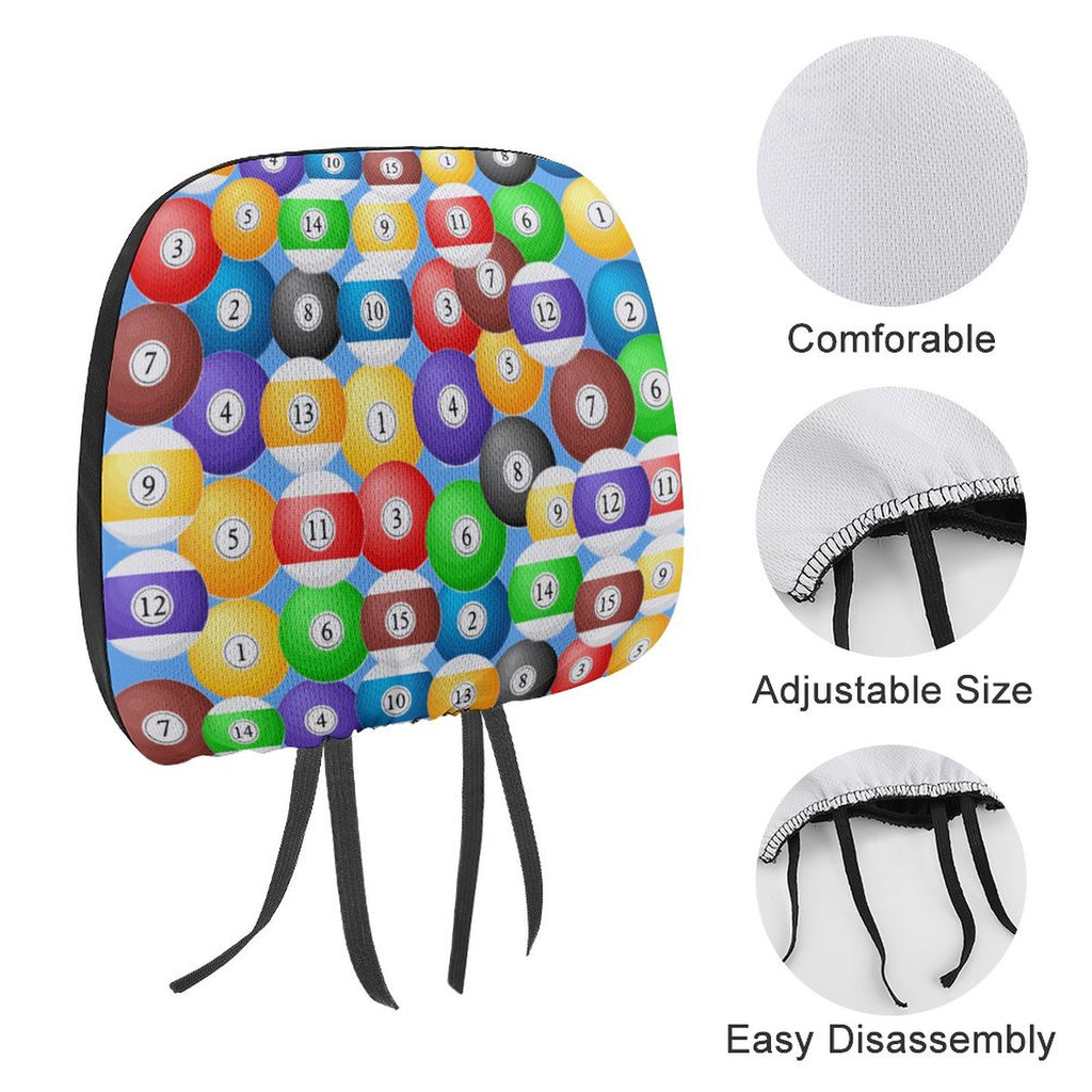 Poolball Car Headrest Cover – Cushioned Protective Headrest Sleeve