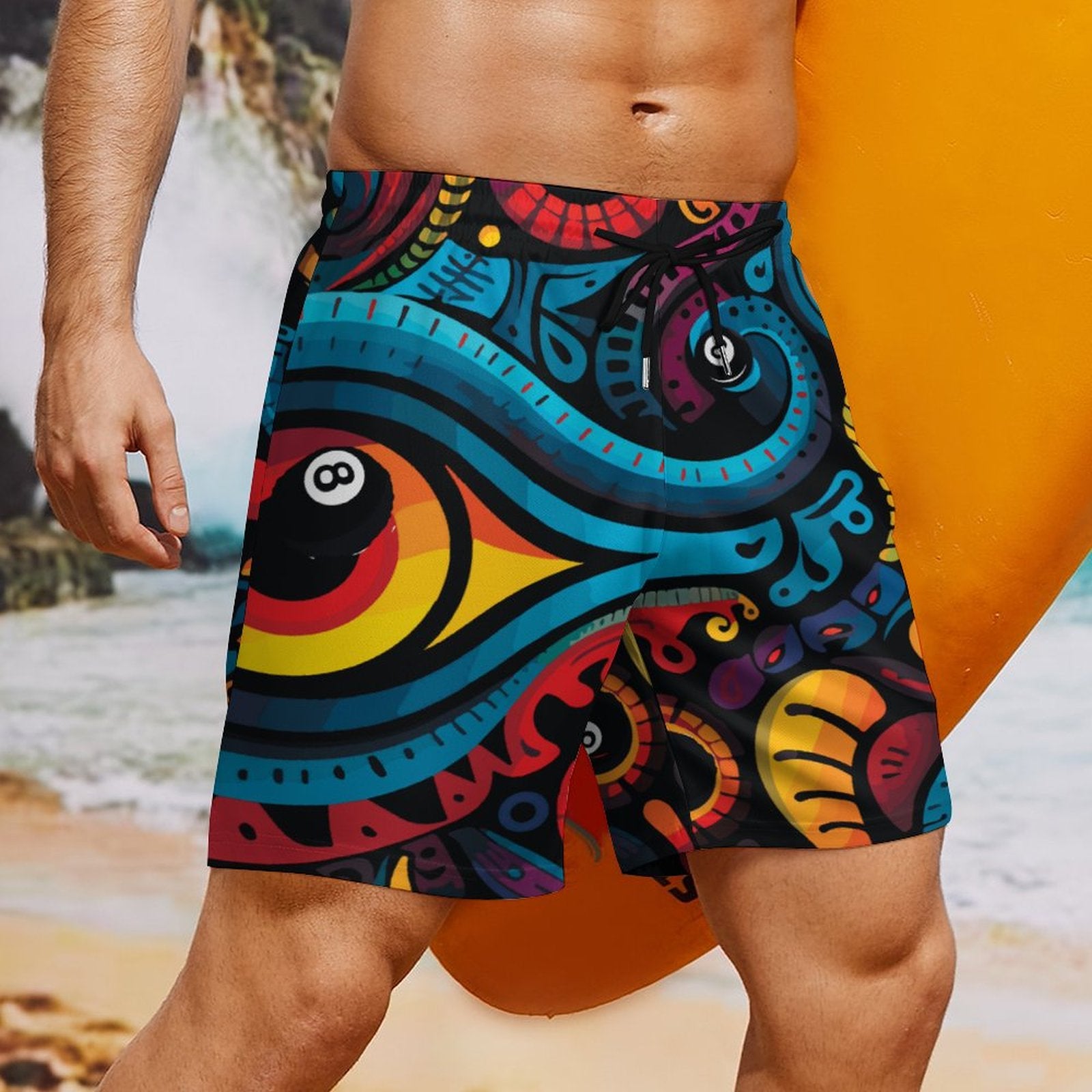 Dead Stroke Men's Beach Shorts with 4 Pockets