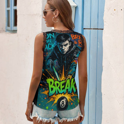 Chalked Up -Women’s Printed V-Neck Cami Top – Slim Fit, Lightweight &amp; Versatile