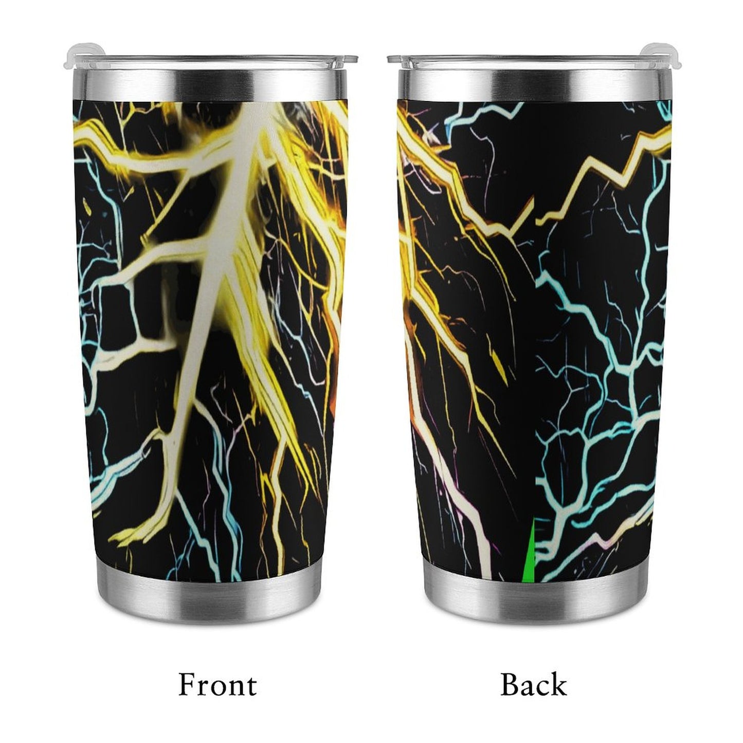 Electrifying 20oz Silver Rim Car Cup
