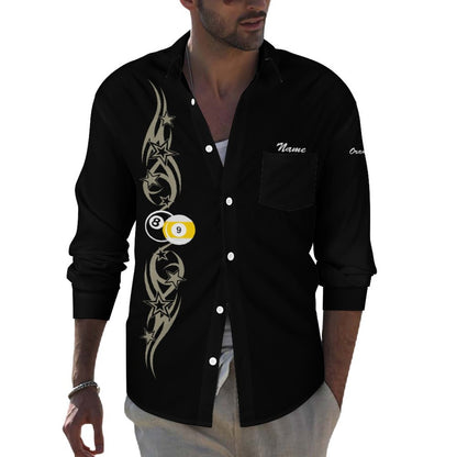 Cue-Tastic Team Shirt - Men's Long Sleeved Lapel Collar Shirt