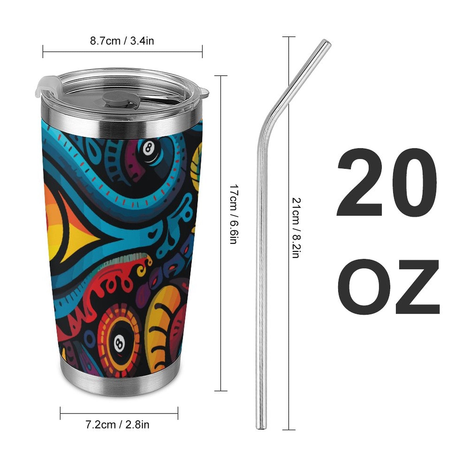 20oz Silver Rim Car Cup(All-Over Printing)