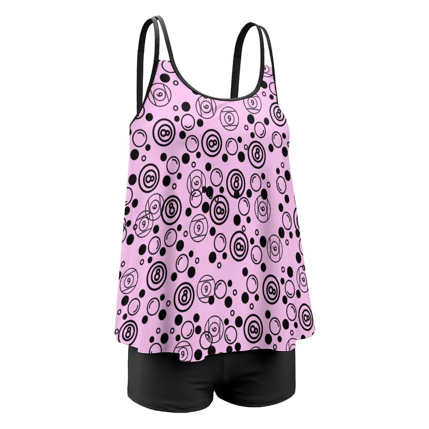 Bubbles and Billiards - Plus Size Women Tankini 2-Piece Swimsuit