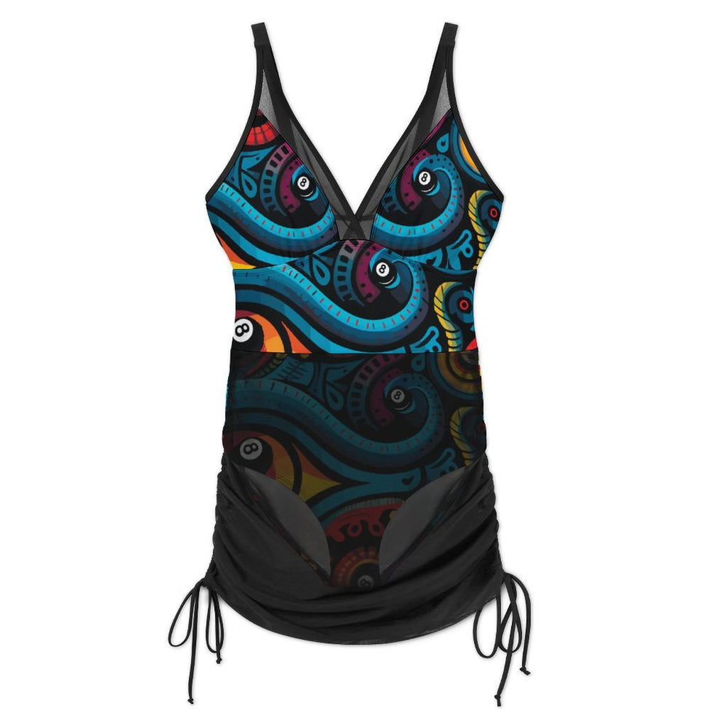 Dead Stroke Mesh One Piece Swimsuit For Women(