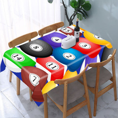 Poolball Rectangular Tablecloth – Billiards-Inspired Table Cover