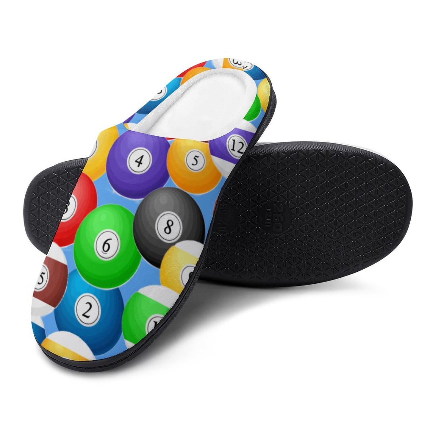 Pool Balls Cotton Women's Slippers – Comfortable Indoor House Slippers