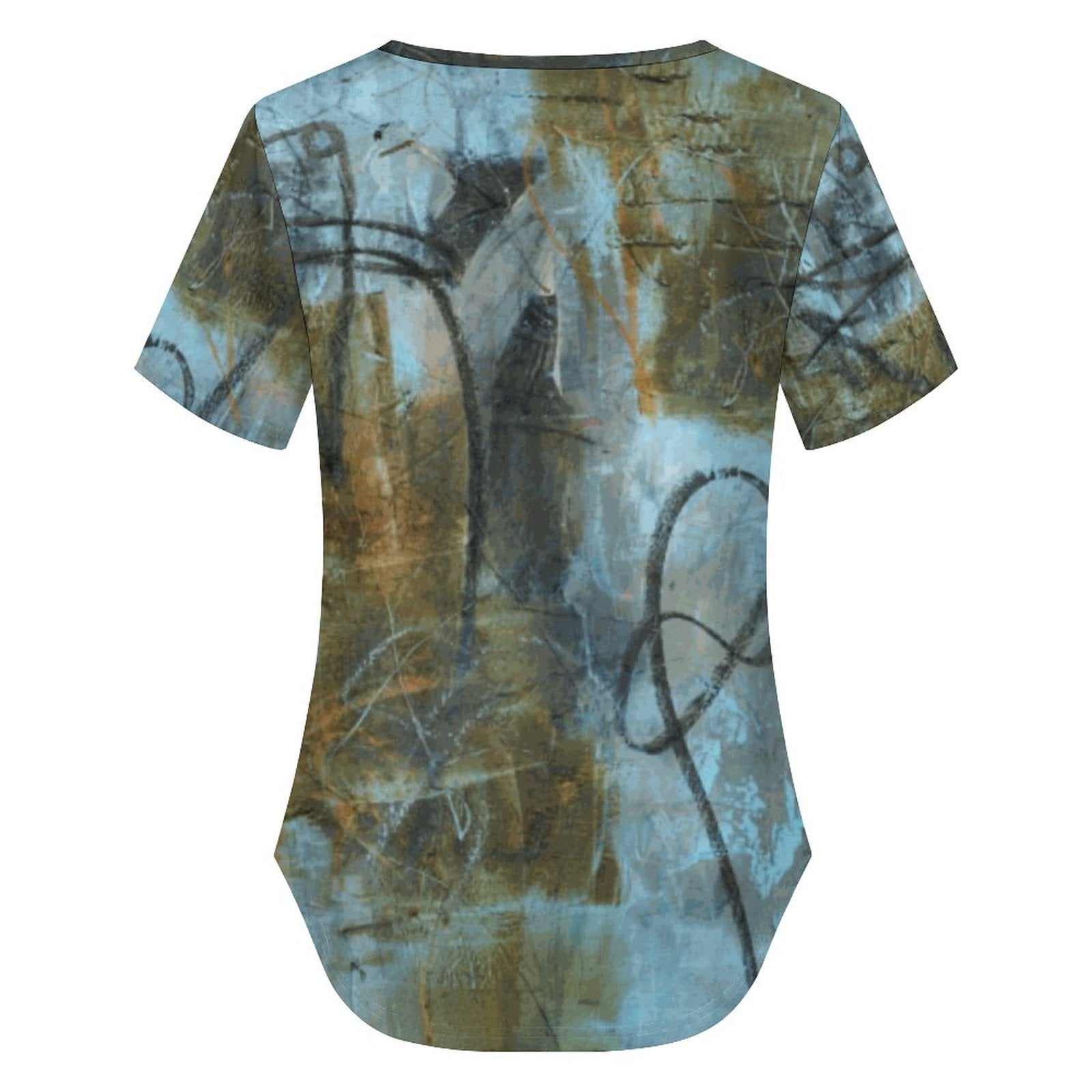 180gsm Women's V Neck Short Sleeve T-Shirt(All-Over Printing)