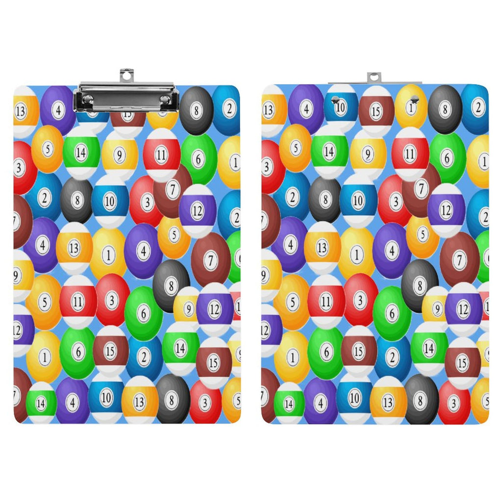 Pool Balls Collection: Acrylic Clipboard (A4)