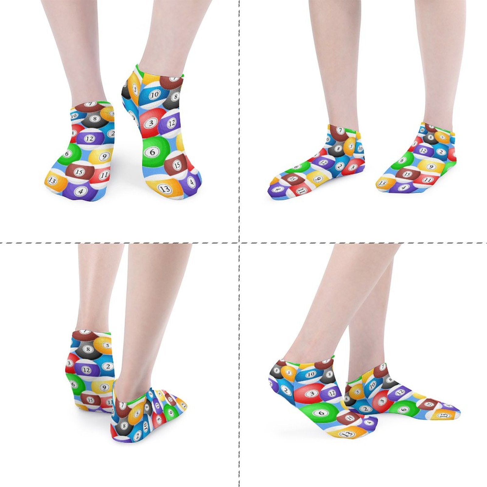 Pool Ball Collection Unisex Crew Socks - One Size