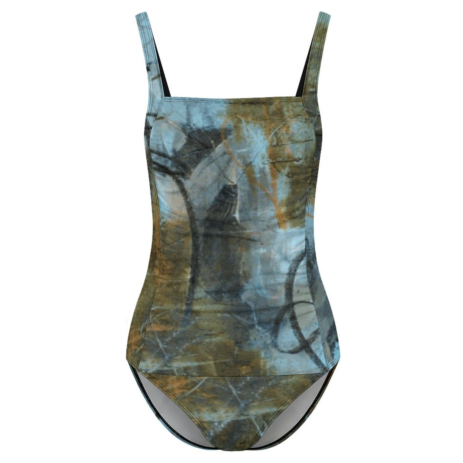 195gsm Square Neck One Piece Swimsuit(All-Over Printing)