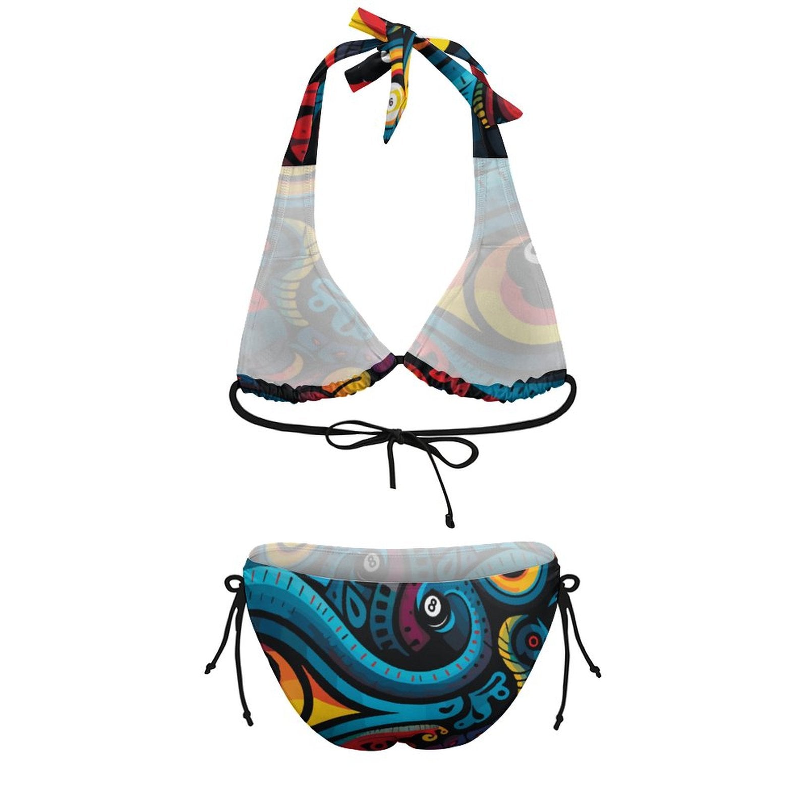 Two Piece Halter Swimsuit(All-Over Printing)