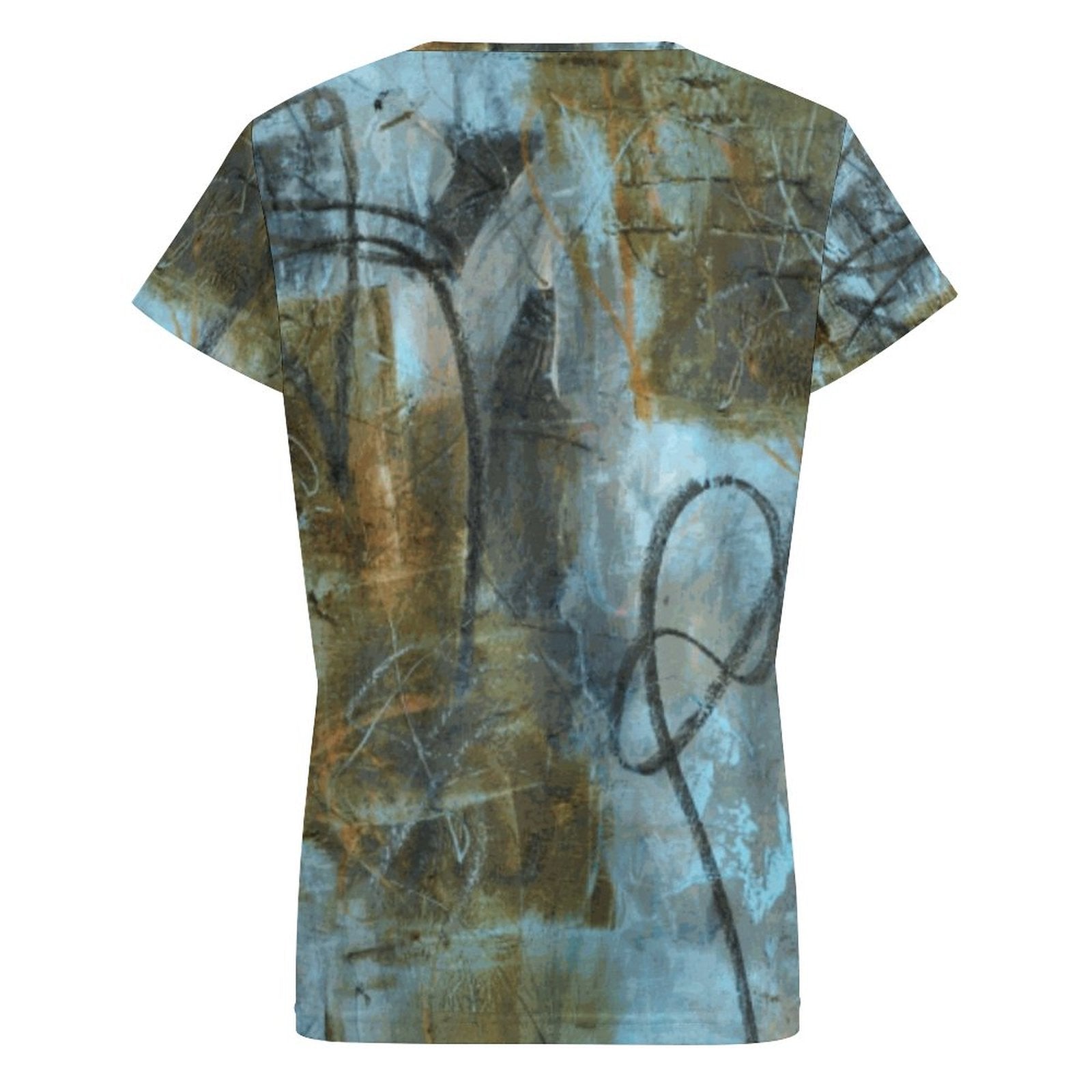 V-neck Short Sleeve T-Shirt(All-Over Printing)