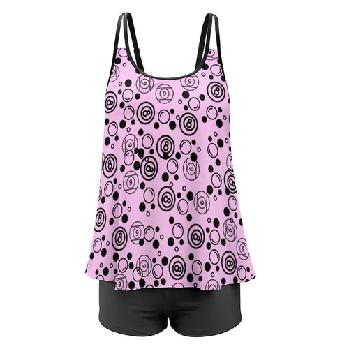 Bubbles and Billiards - Plus Size Women Tankini 2-Piece Swimsuit