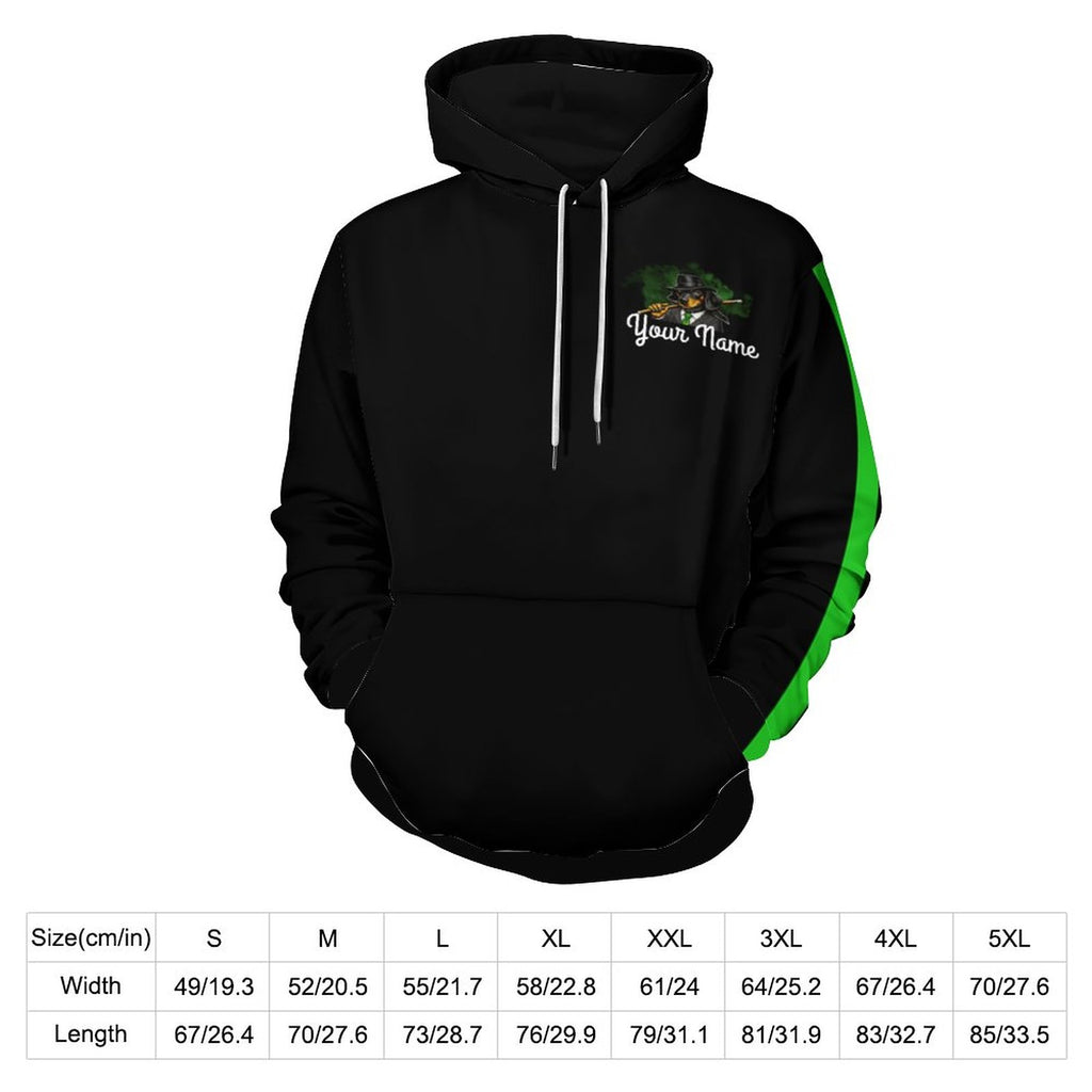 High I-Cue MN  Cool Unisex Hoodie with Double-layer Cap and Green Stripe On Sleeve