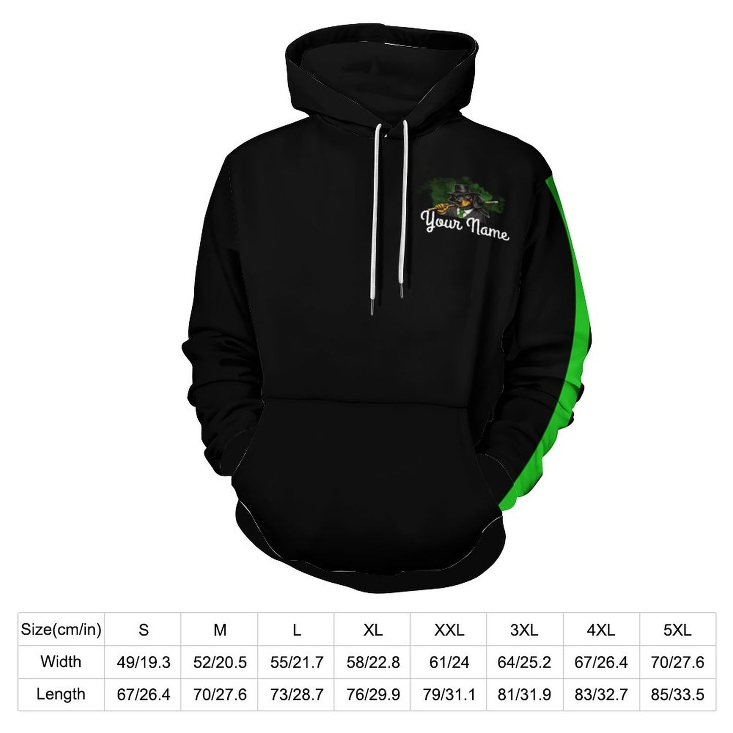 High I-Cue MN  Cool Unisex Hoodie with Double-layer Cap and Green Stripe On Sleeve