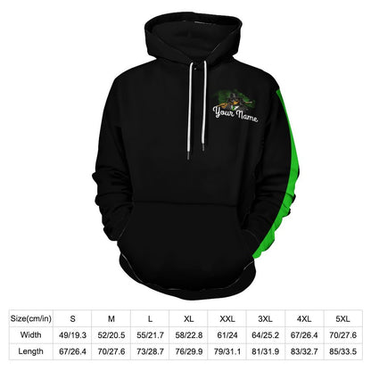 High I-Cue MN  Cool Unisex Hoodie with Double-layer Cap and Green Stripe On Sleeve