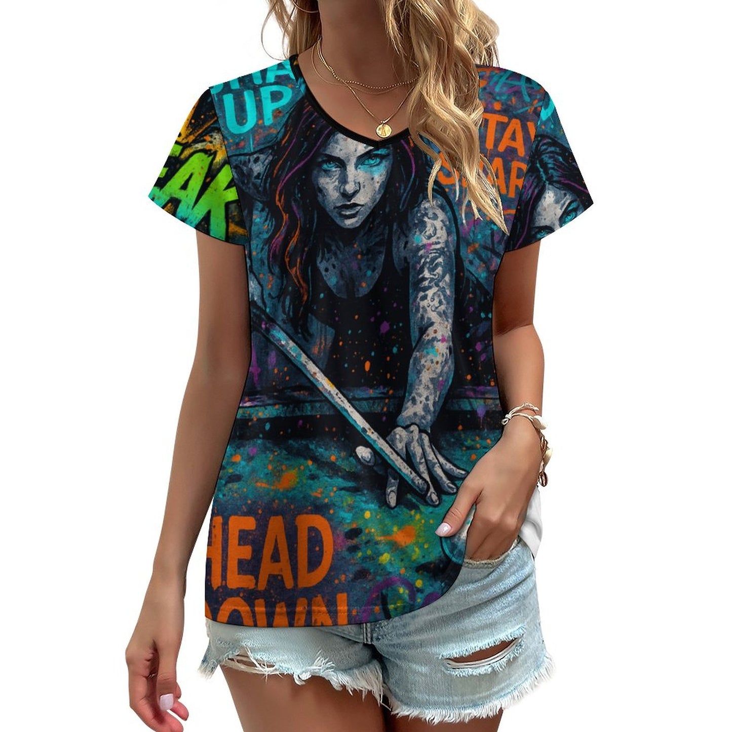 Chalked Up V-neck Short Sleeve T-Shirt