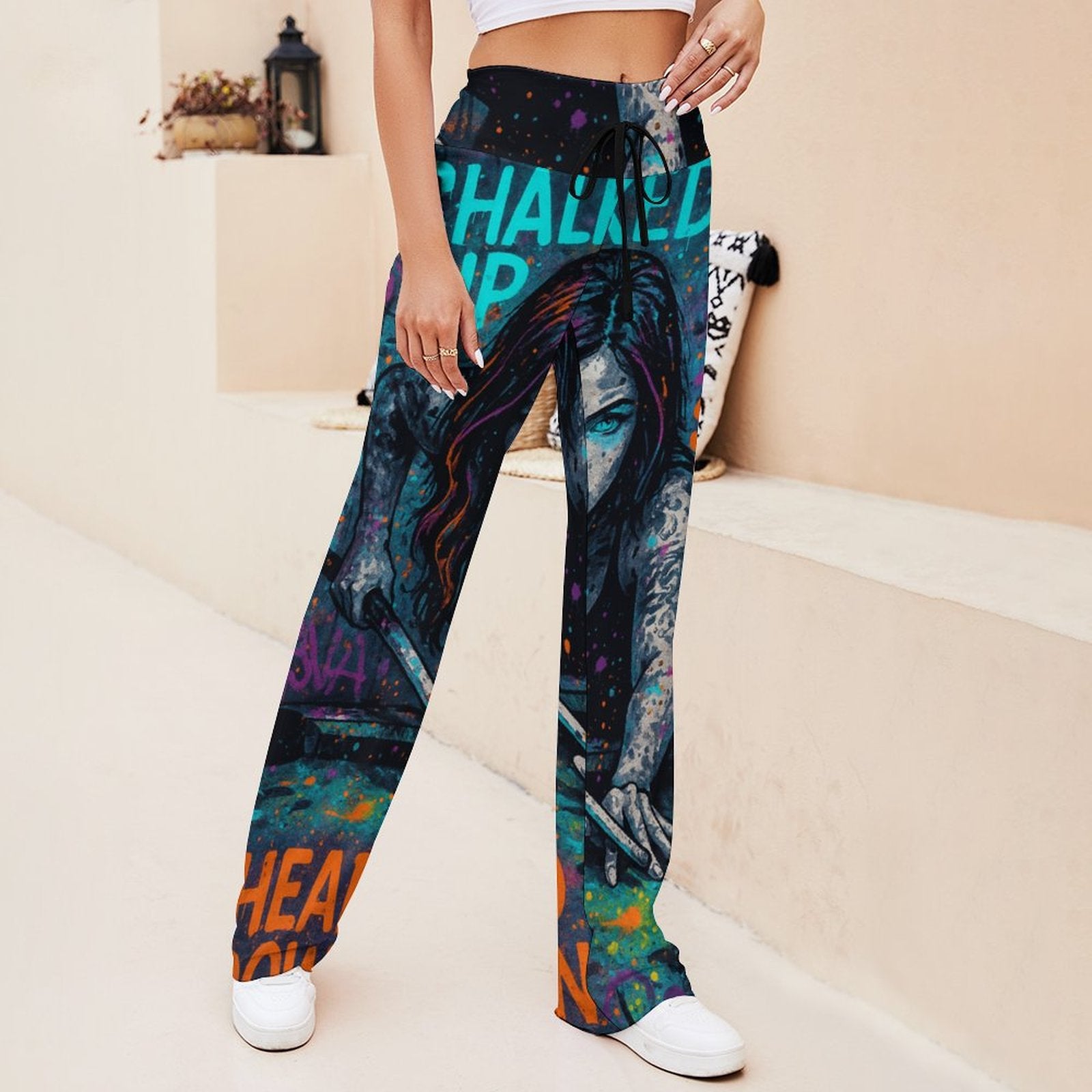 Chalked Up Drawstring Yoga Pants with Straight leg (Baggy)