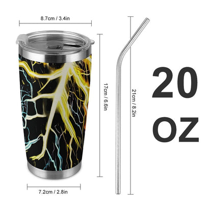 Electrifying 20oz Silver Rim Car Cup