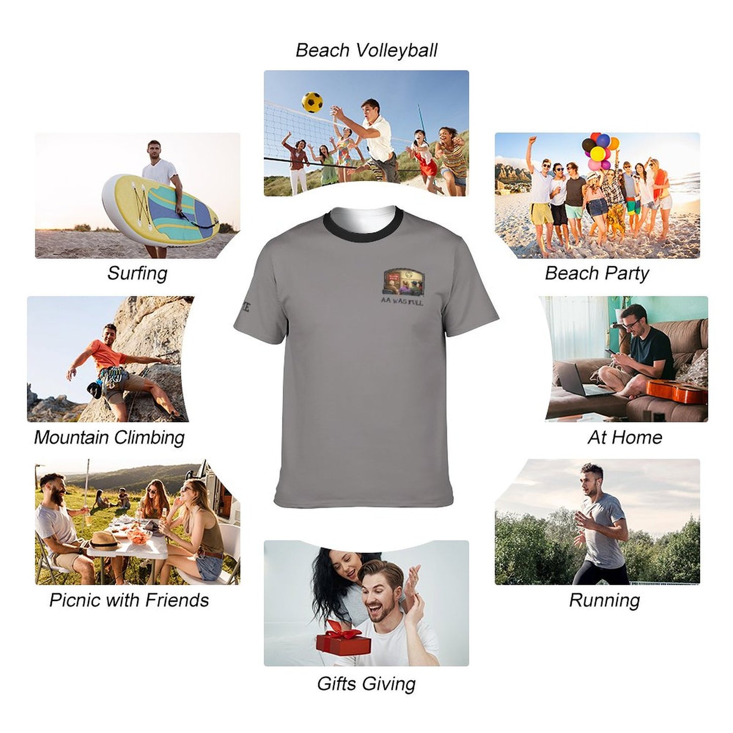 AA Was Full Men’s Classic Short Sleeve Performance T-Shirt