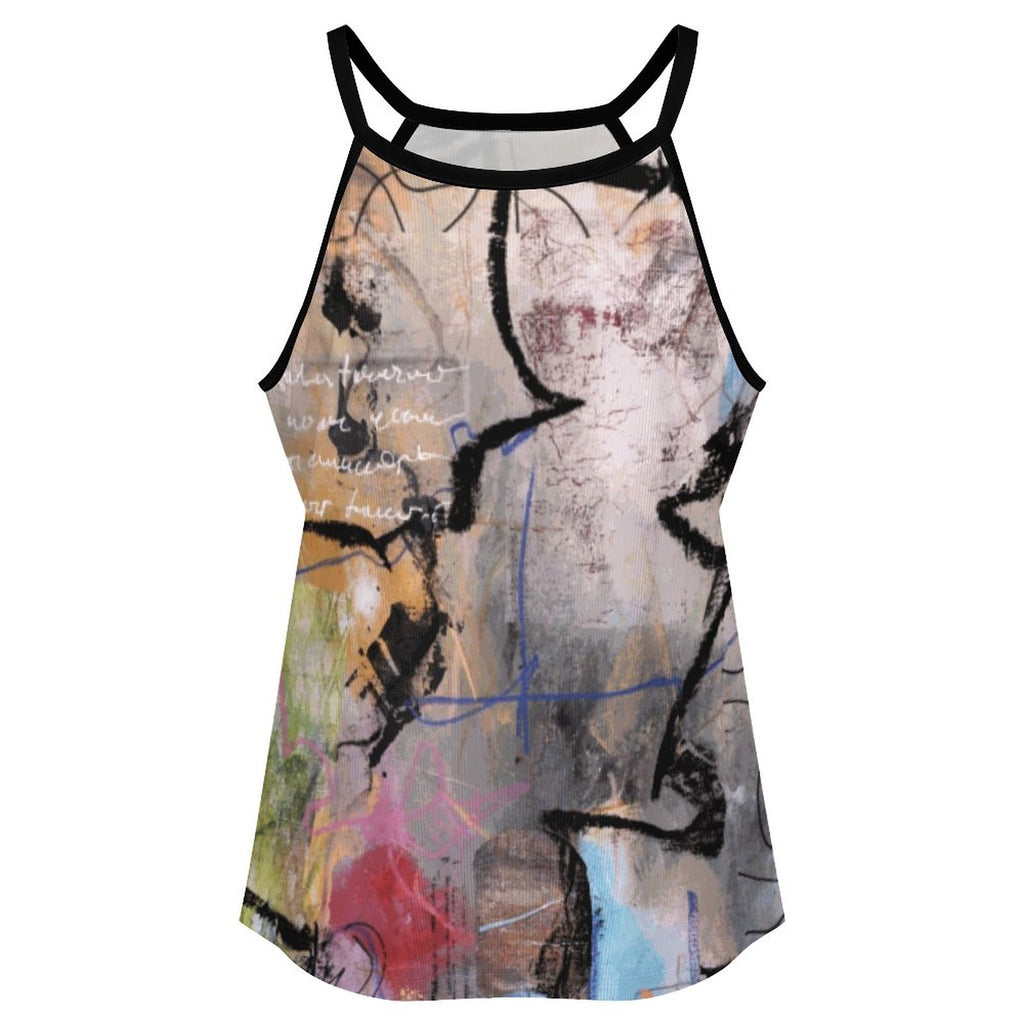 City Collection - Women's High Neck Ribbed Tank Top