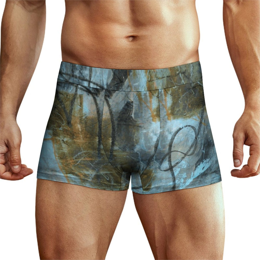 Blue Felt Men's Cotton Comfort Soft Boxer Briefs