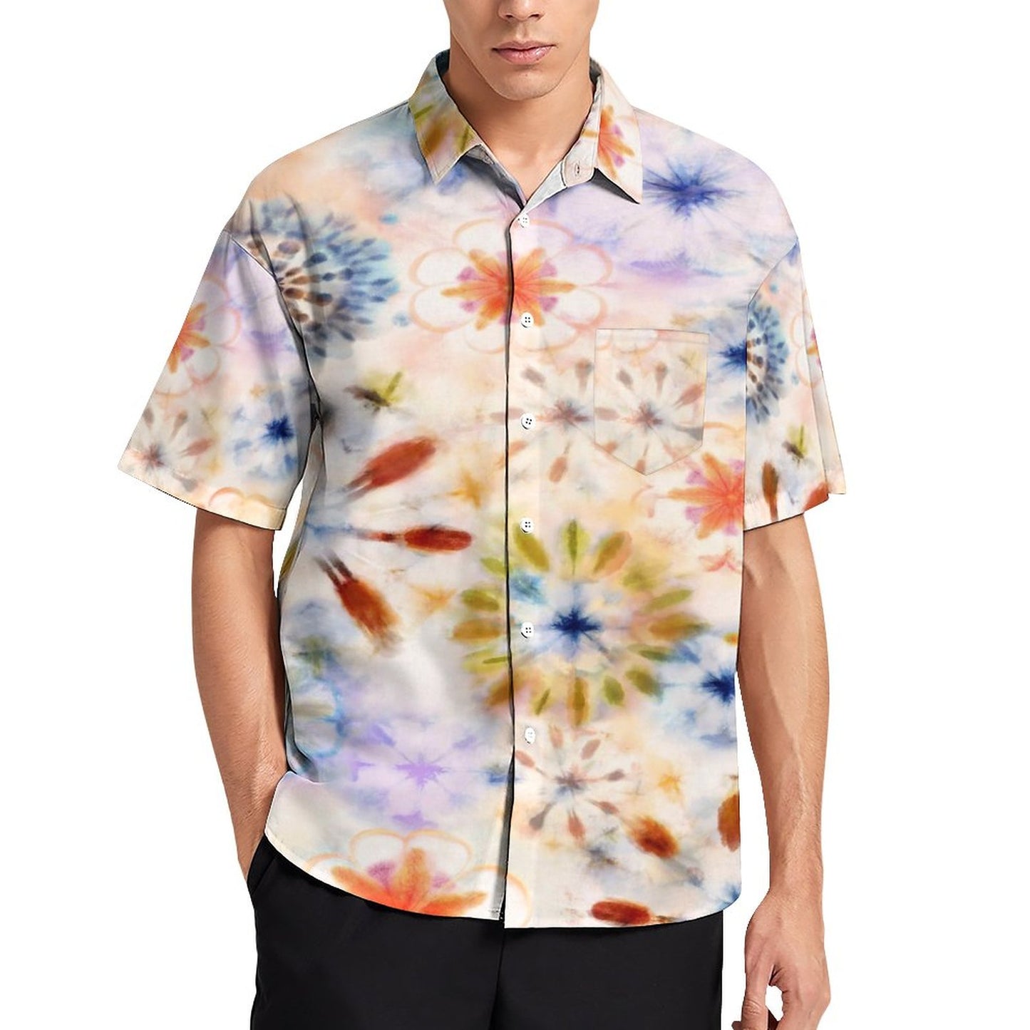 Spring Explosion Men's Short Sleeve Button down Shirt with Pocket(XS-7XL)